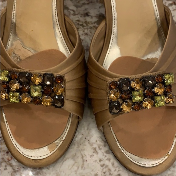 Caparros Bronze Silk Exquisite 3 1/2” heel - Picture 2 of 6